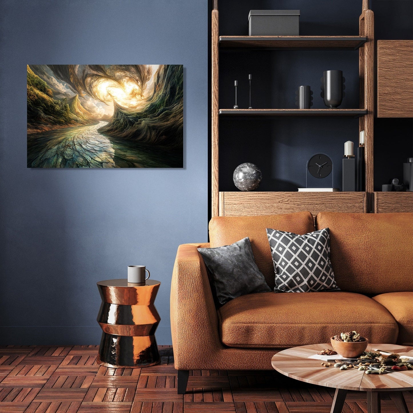 Geometric River Reverie Canvas