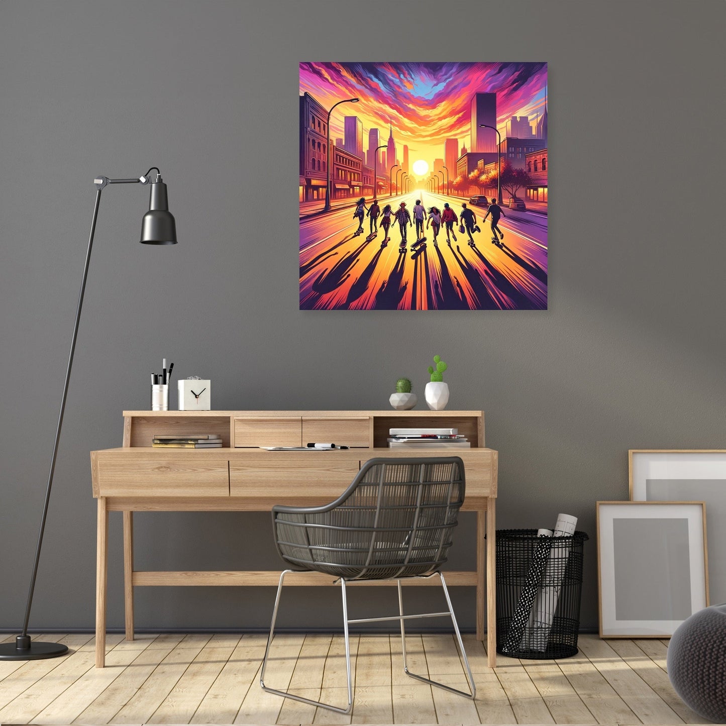 Golden Hour Skateboard Summer Canvas