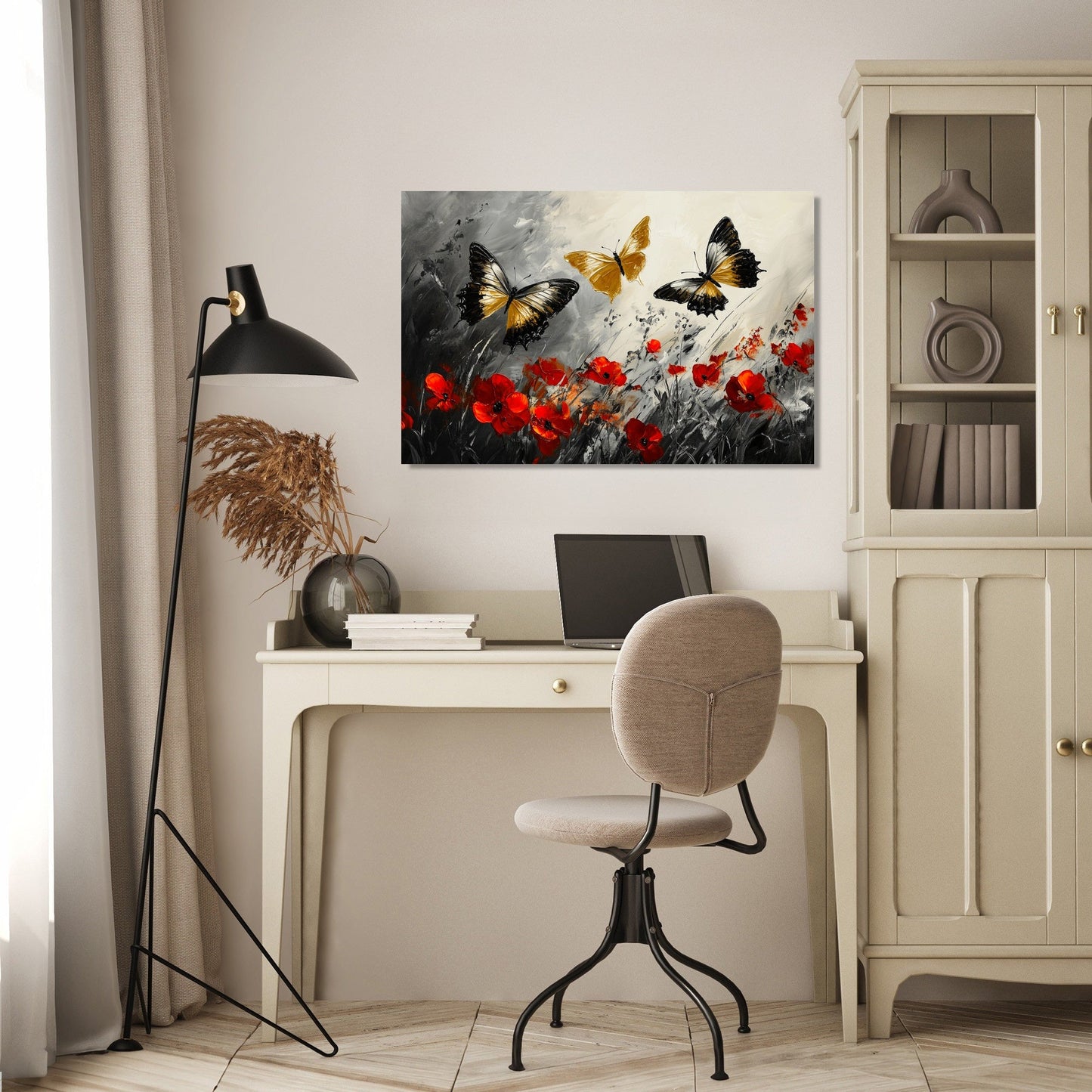 Golden Butterfly Meadow Canvas