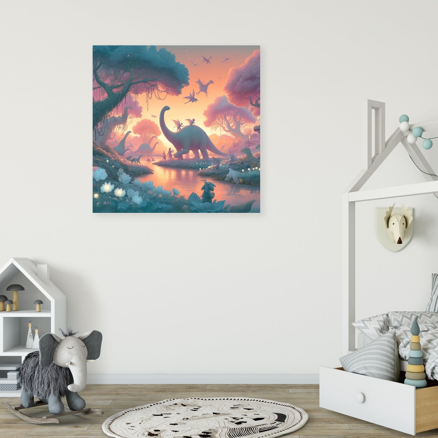 Enchanted Valley Dinosaur Canvas