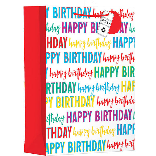 Extra Large Gift Bag with Happy Birthday Design (W330 x H460 x D140 mm)