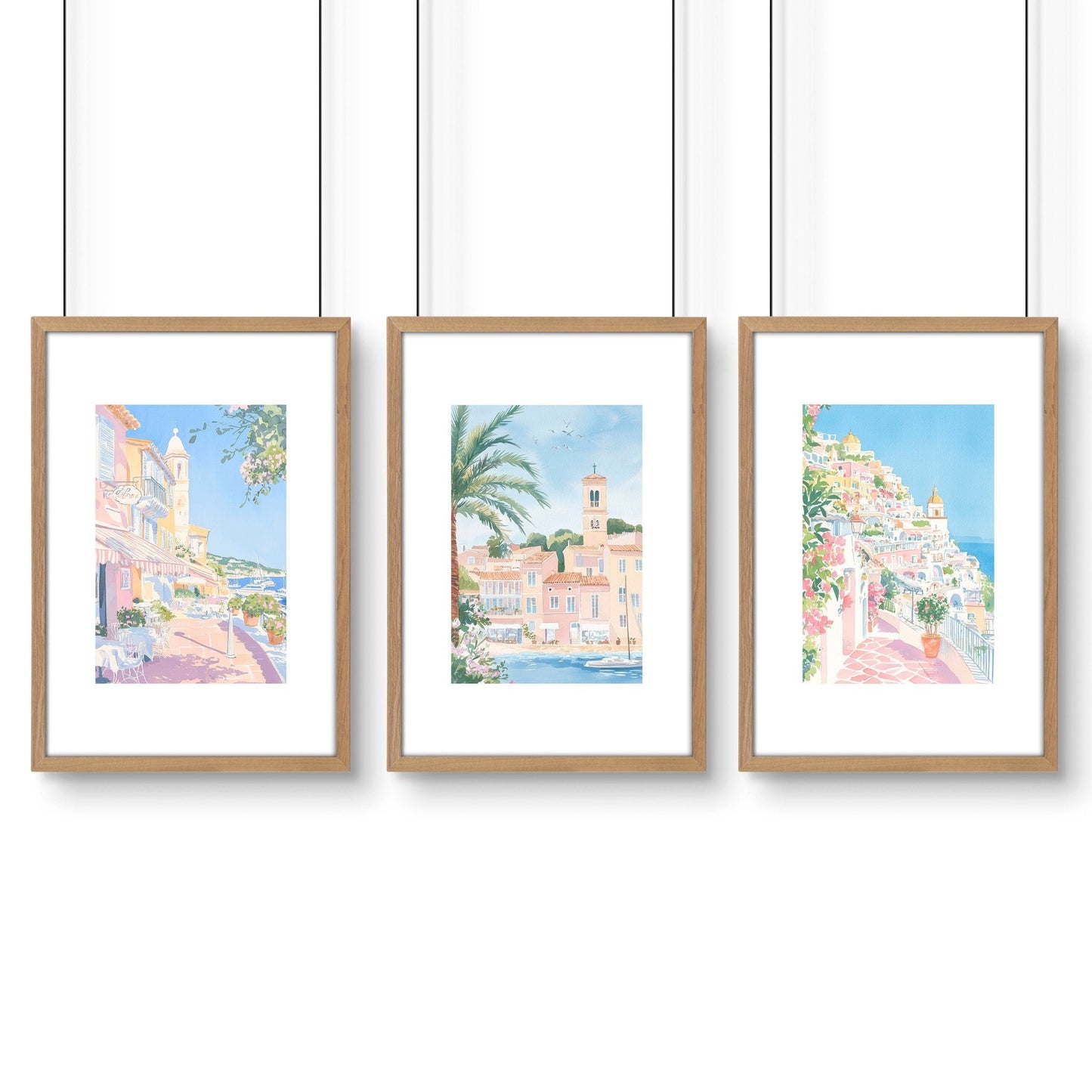 Above The Bed Wall Decor | Set of 3 Beach Decor Wall art Prints