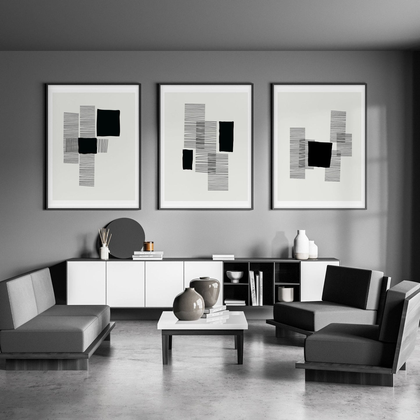 Abstract Art Painting | Set of 3 Abstract Wall art Prints