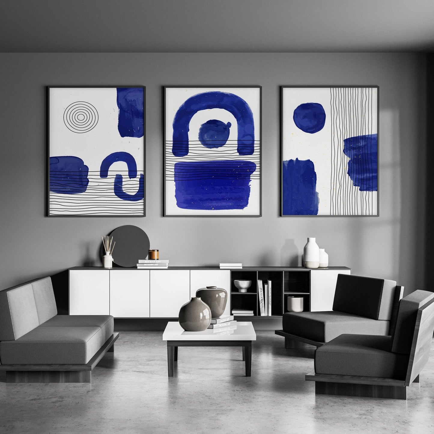 Abstract Art Wall Art | Set of 3 Abstract Wall art Prints