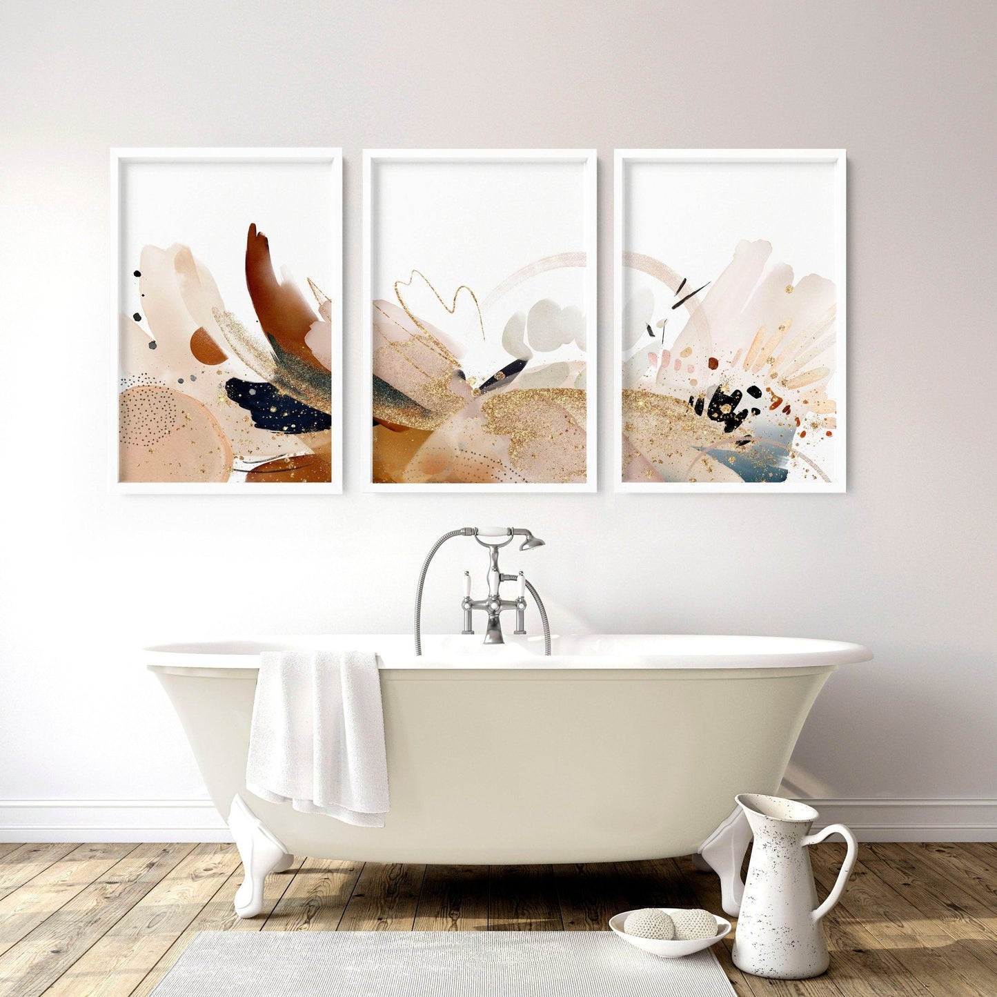 Bathroom Pictures Wall Art | set of 3 framed wall prints