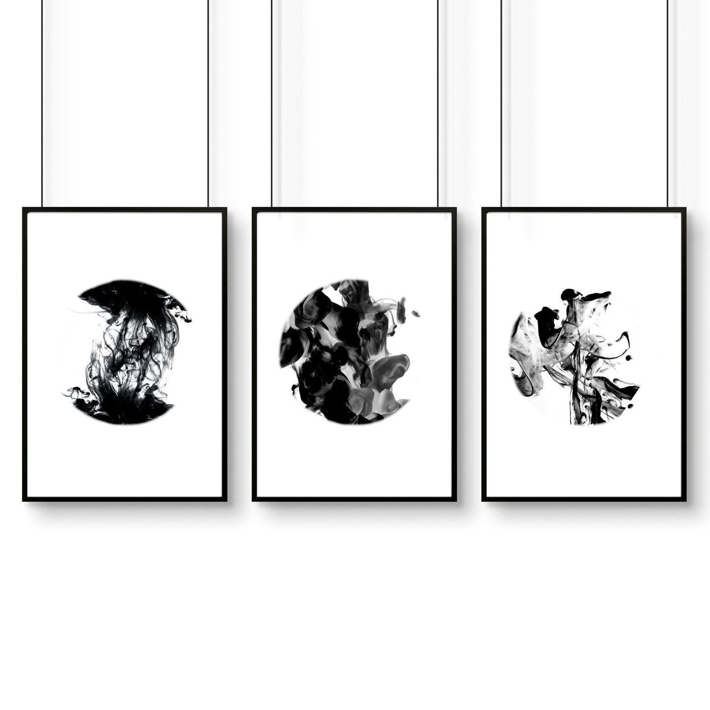 Abstract wall art set of 3 | set of 3 framed wall art for office