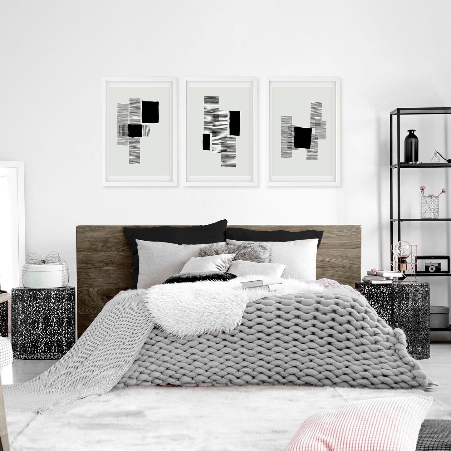 Abstract Wall Art For Bedroom | Set of 3 Abstract Wall art Prints