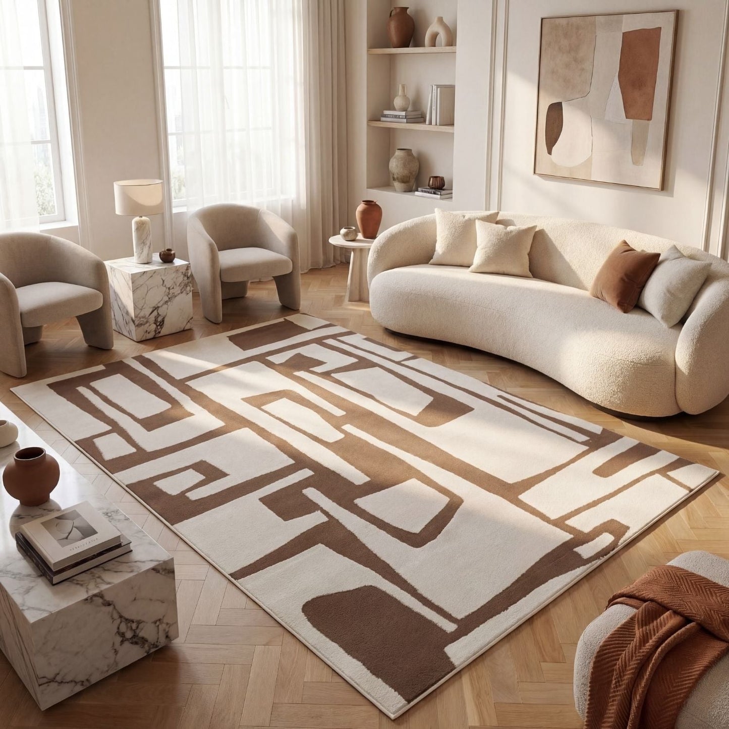 Loft Abstract Brown Rug