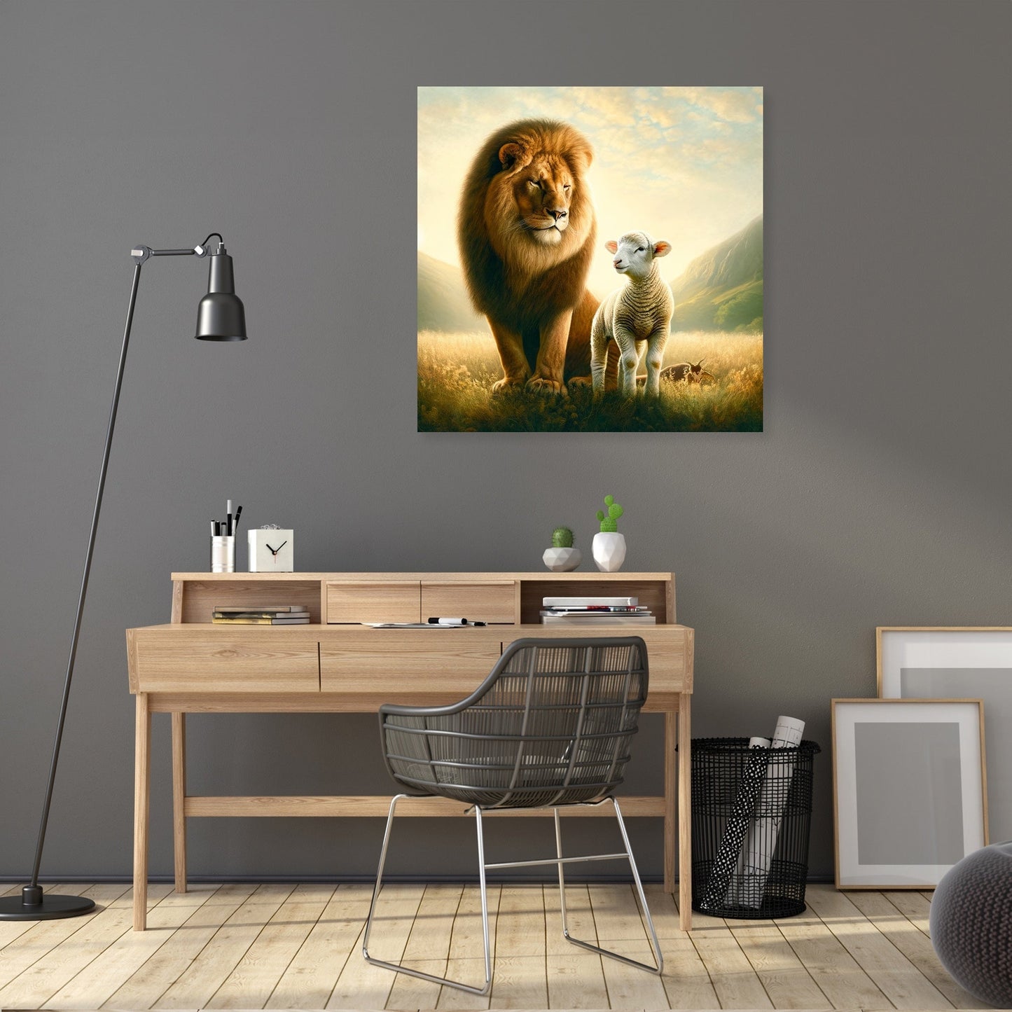 Sheep and Lion Harmony Canvas