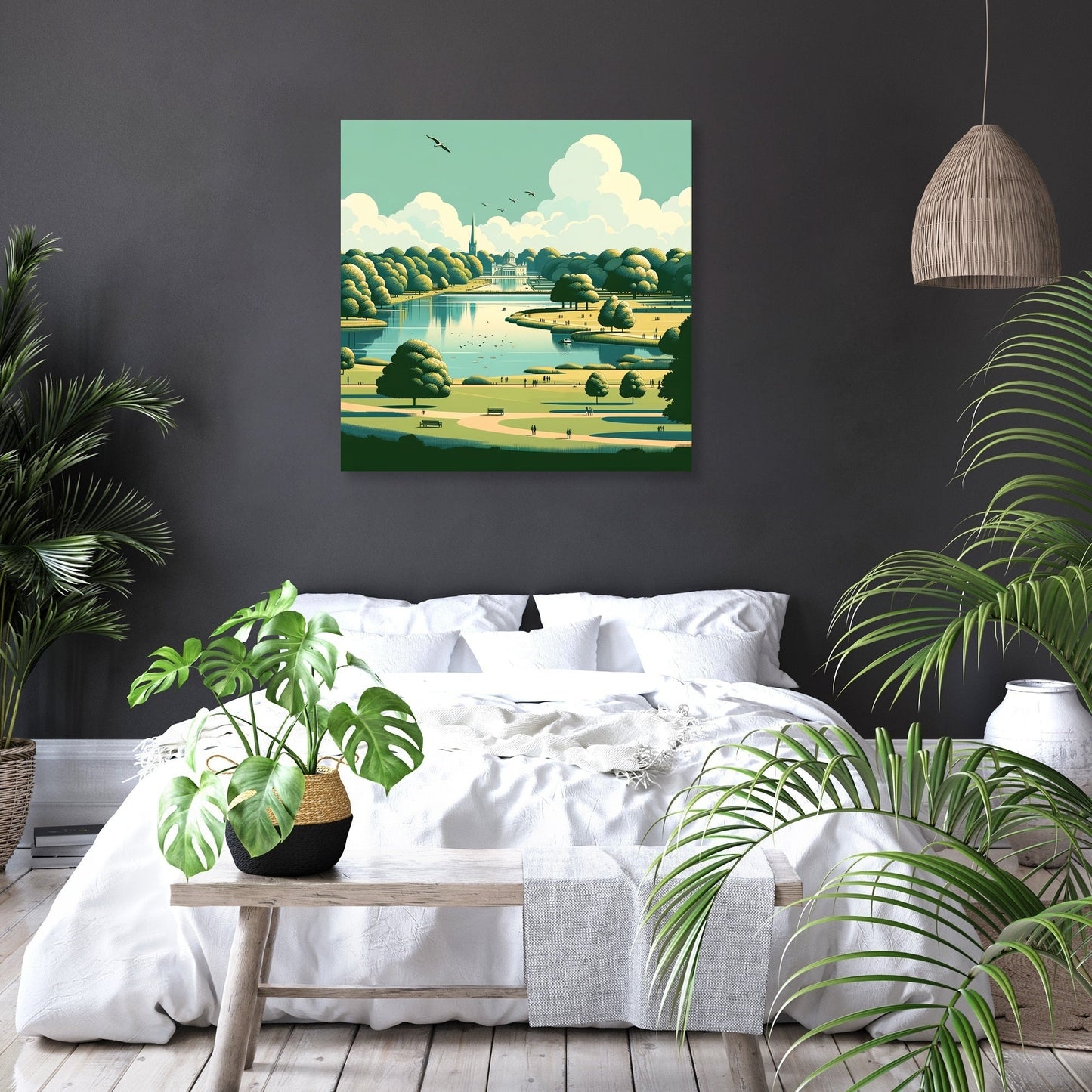 London Hyde Park Minimalist Tranquility Canvas