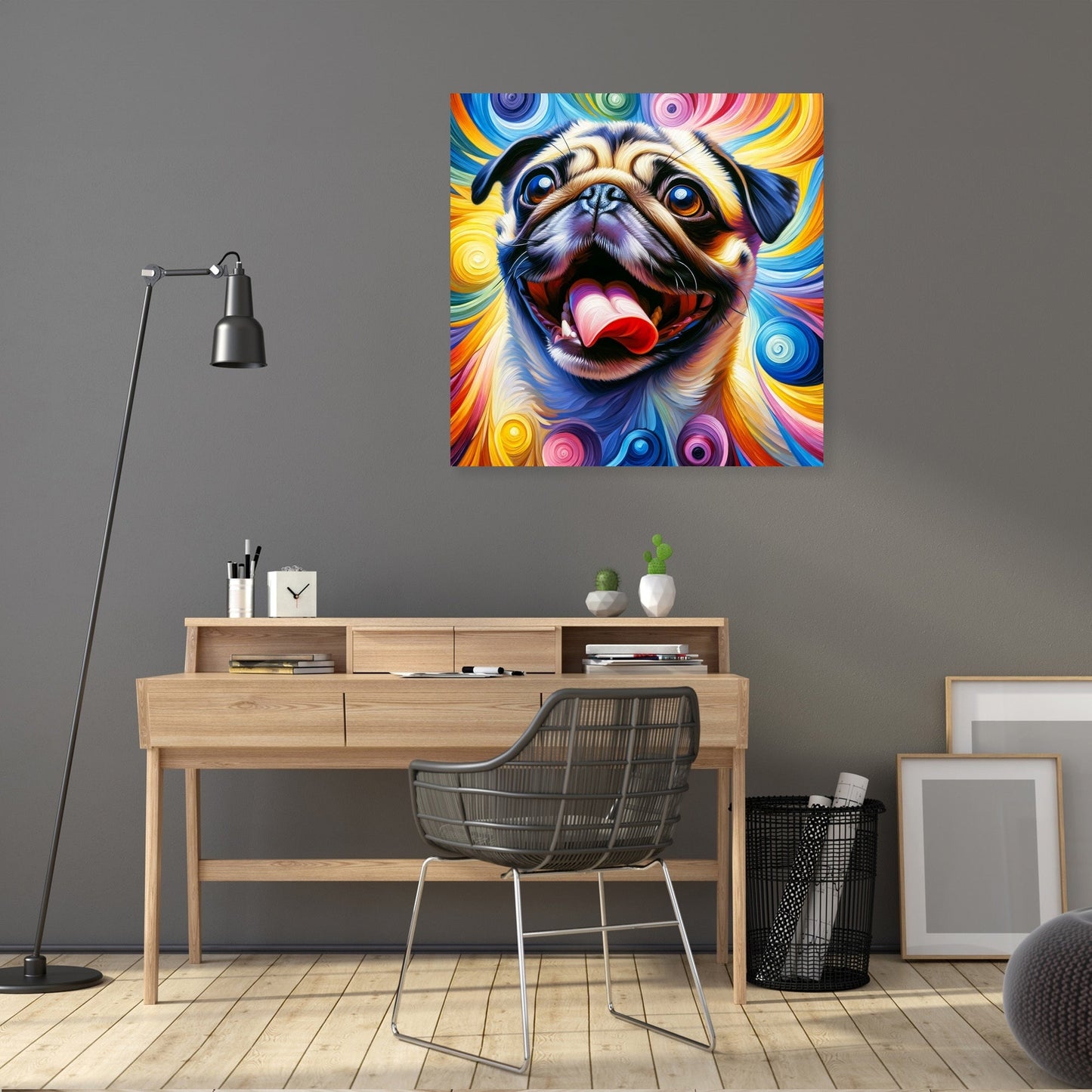 Jubilant Pug Frolic Canvas