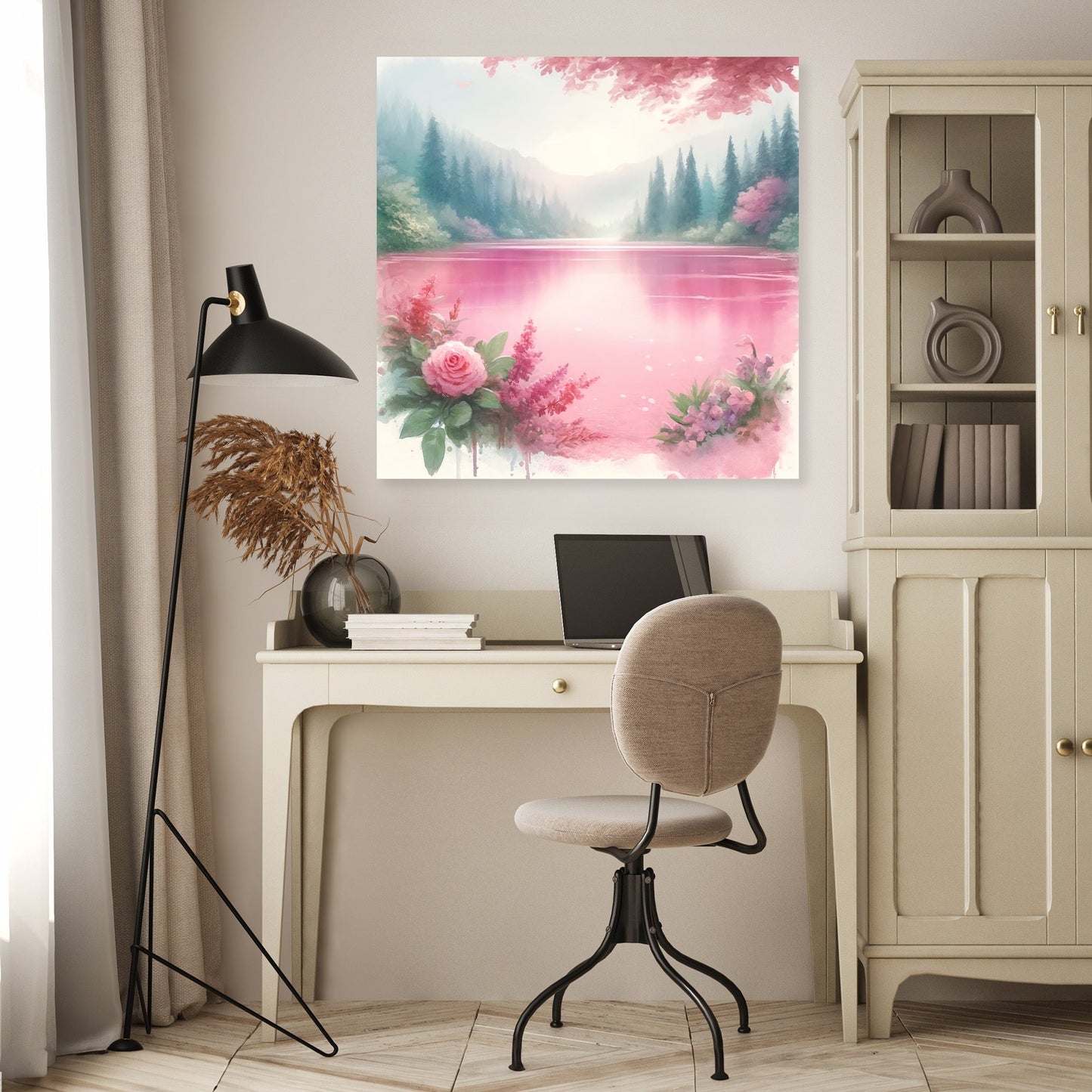 Pink Lake Serenity Canvas