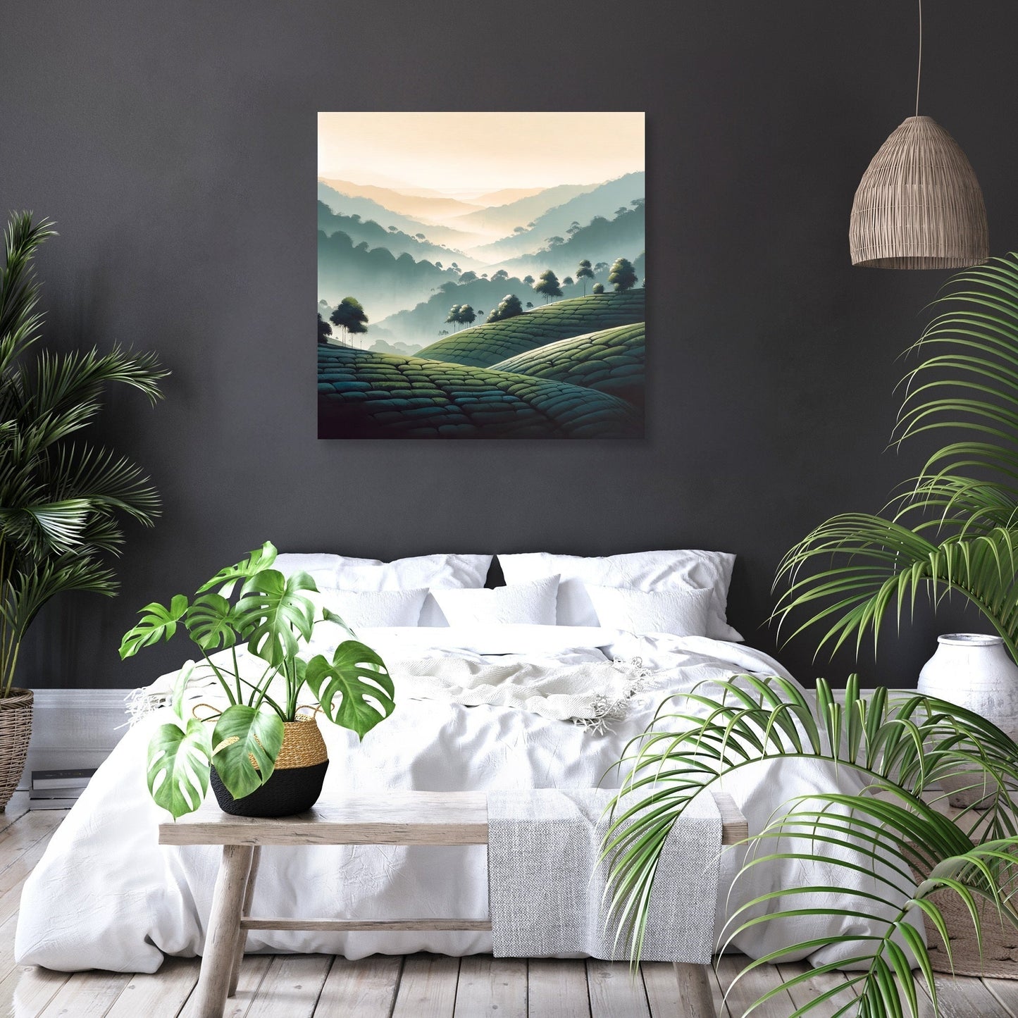 Sylhet Tea Garden Tranquility Canvas