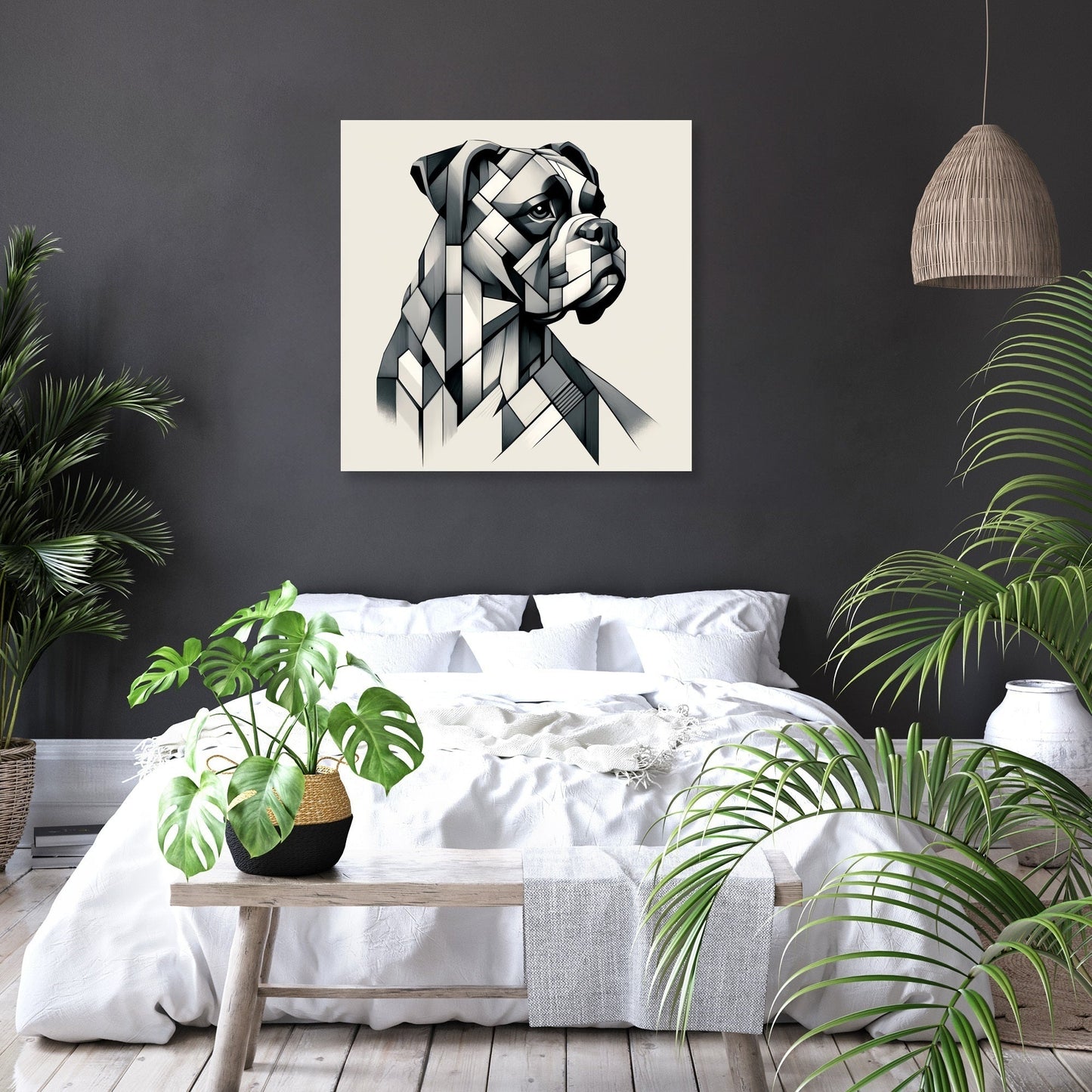 Cubist Companion Fragmented Form Canvas