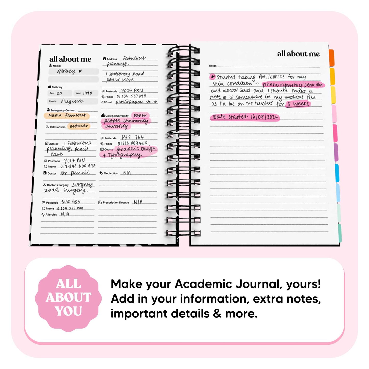 Academic Undated Spiral Journal