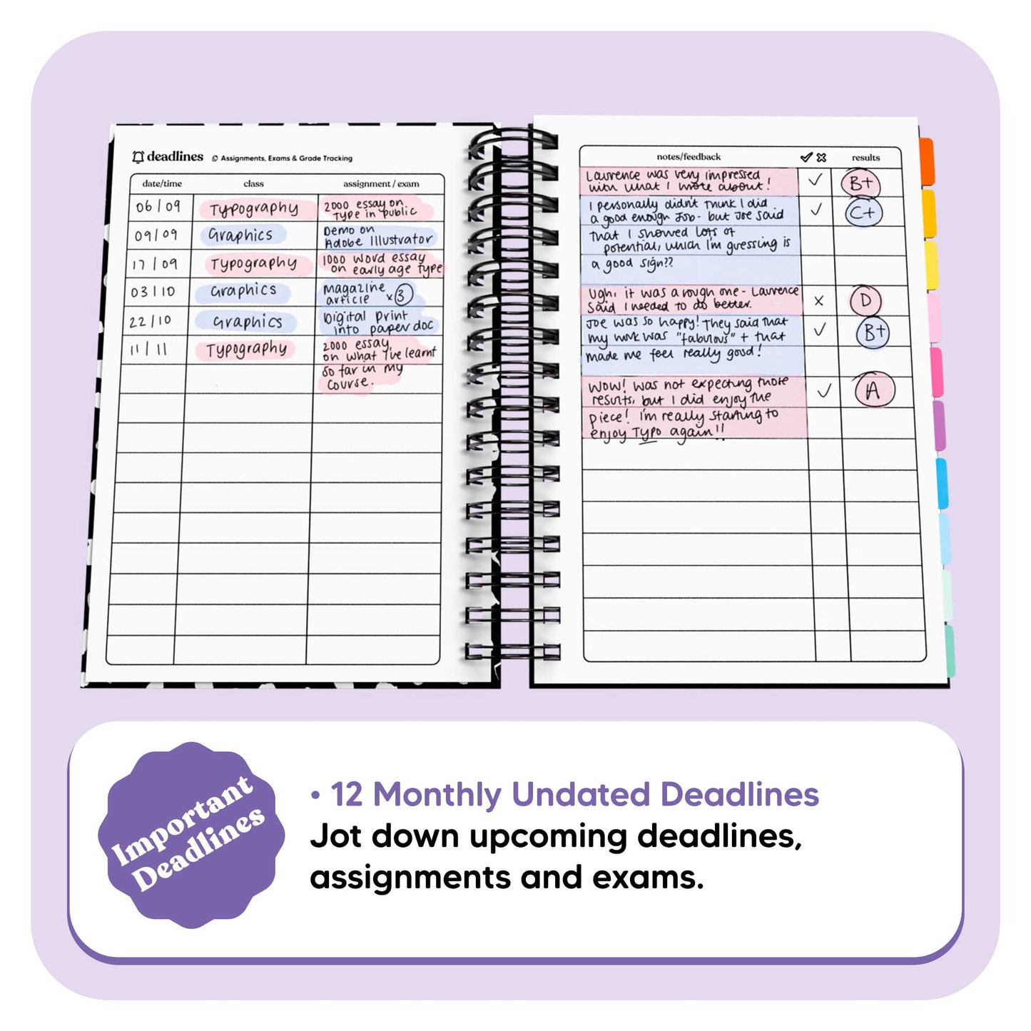 Academic Undated Spiral Journal