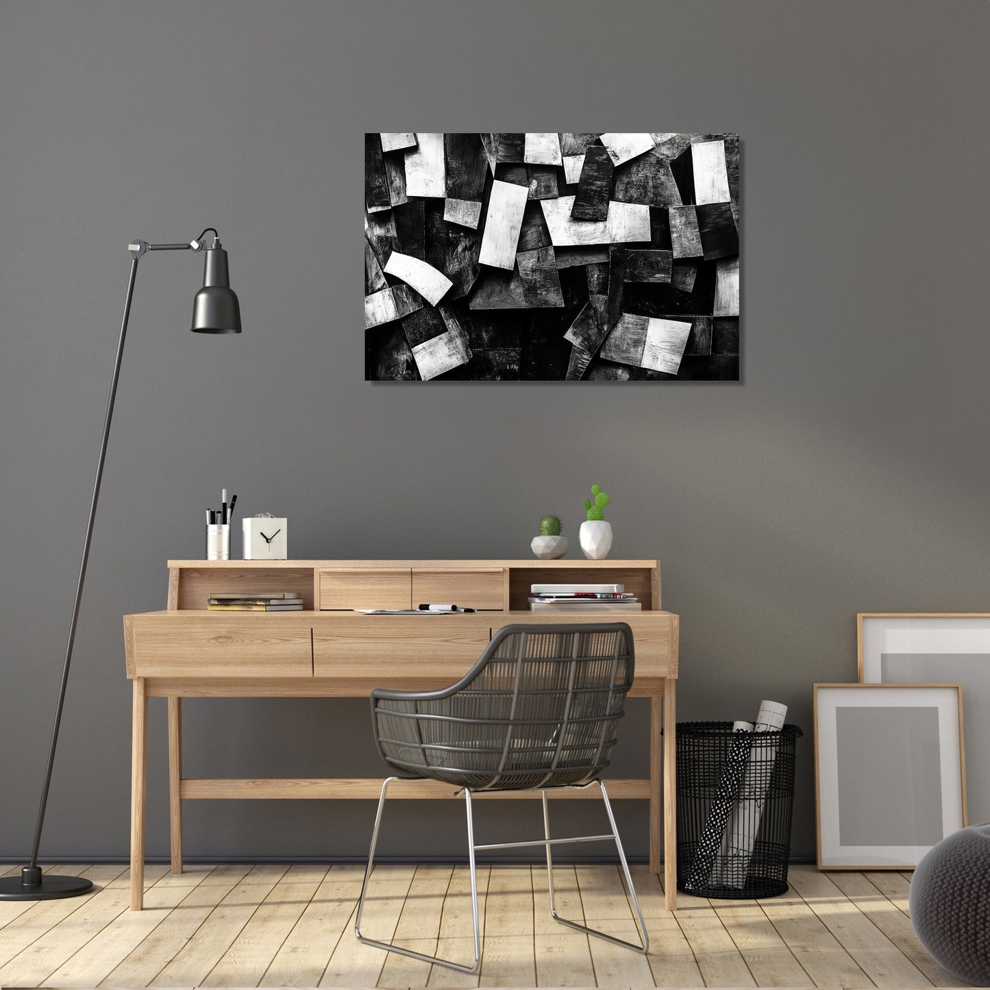 Monochrome Geometry Canvas
