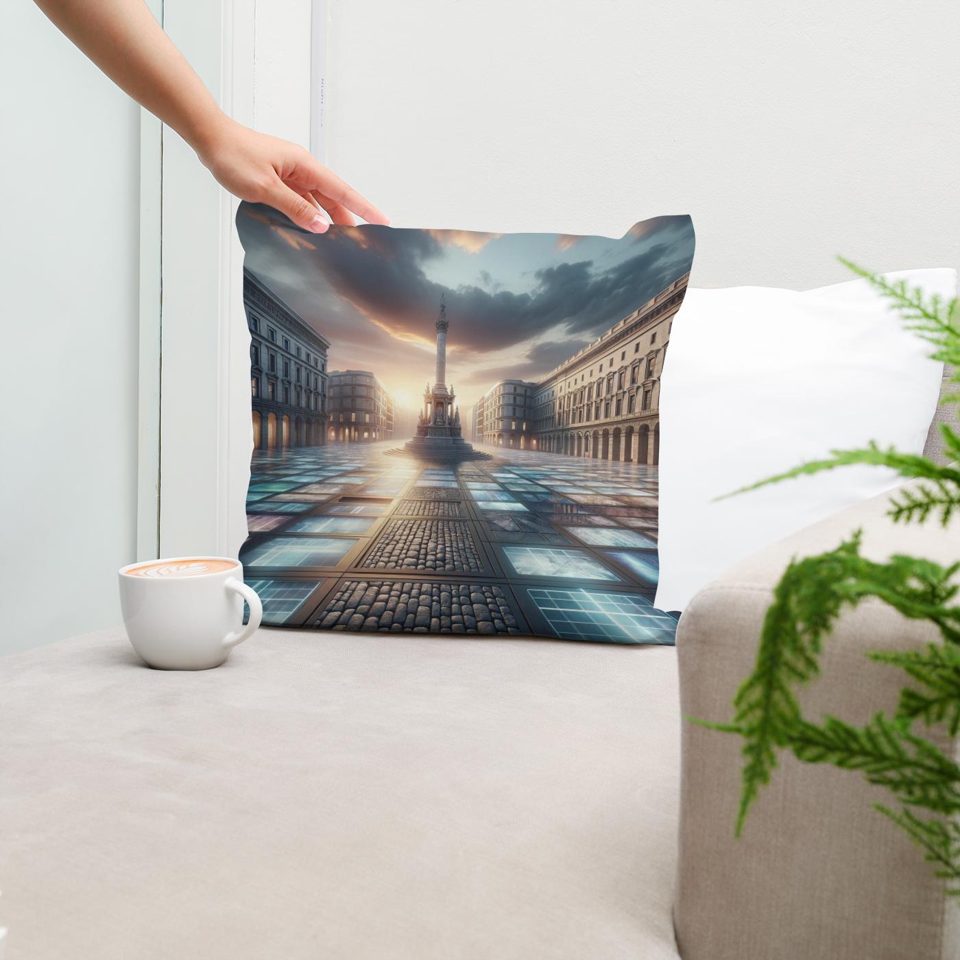 Plaza of Ages Cotton Cushion