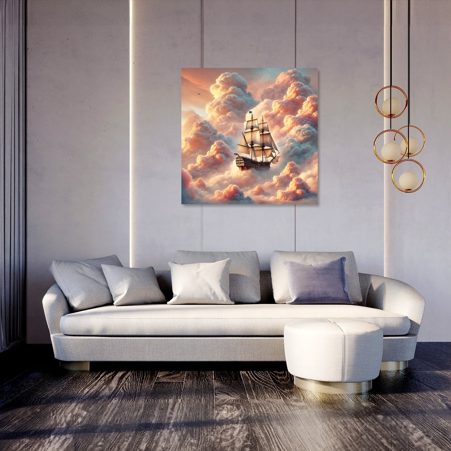 Pastel Dream Ship Canvas