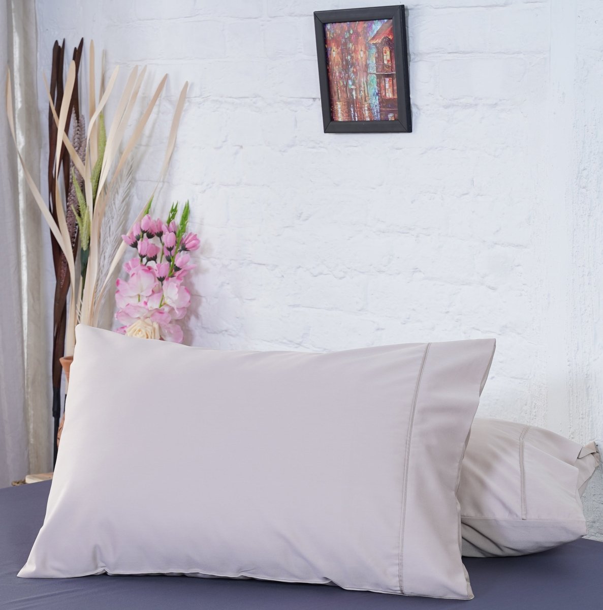 Ackly Bamboo - Beige Pillowcases Pair