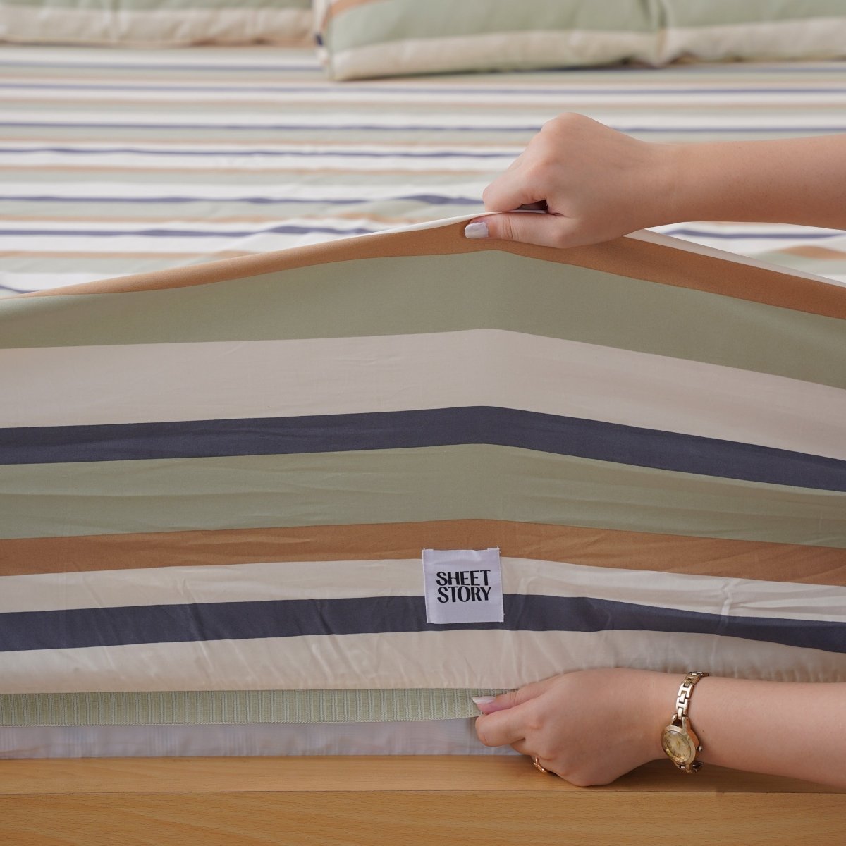 Ackly Bamboo - Harmony Stripe Duvet Cover, Sheet & Pillowcases Set