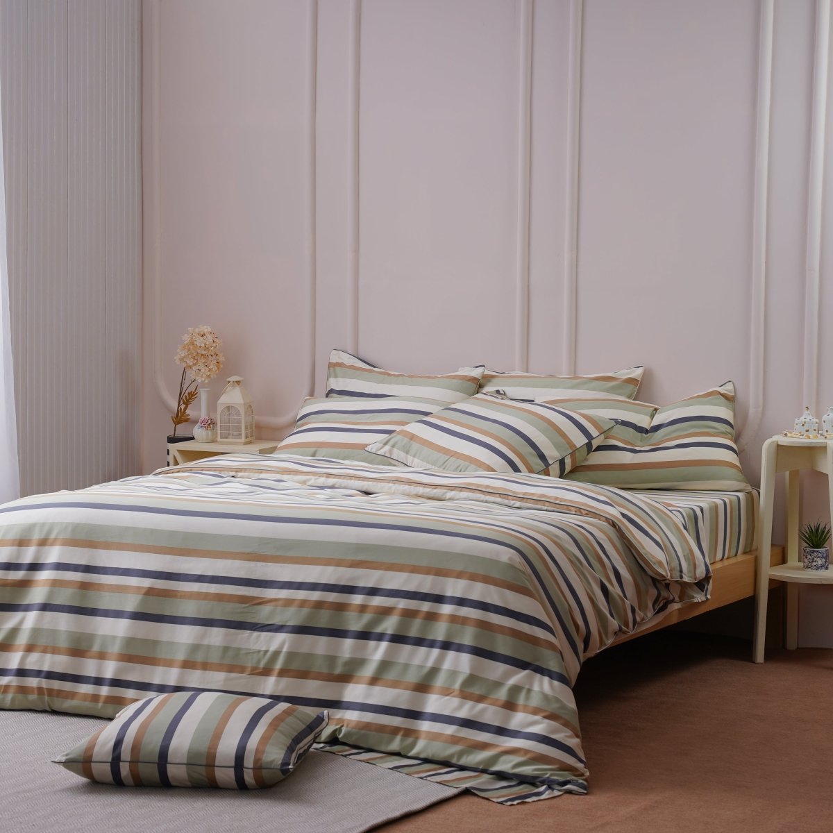 Ackly Bamboo - Harmony Stripe Duvet Cover, Sheet & Pillowcases Set