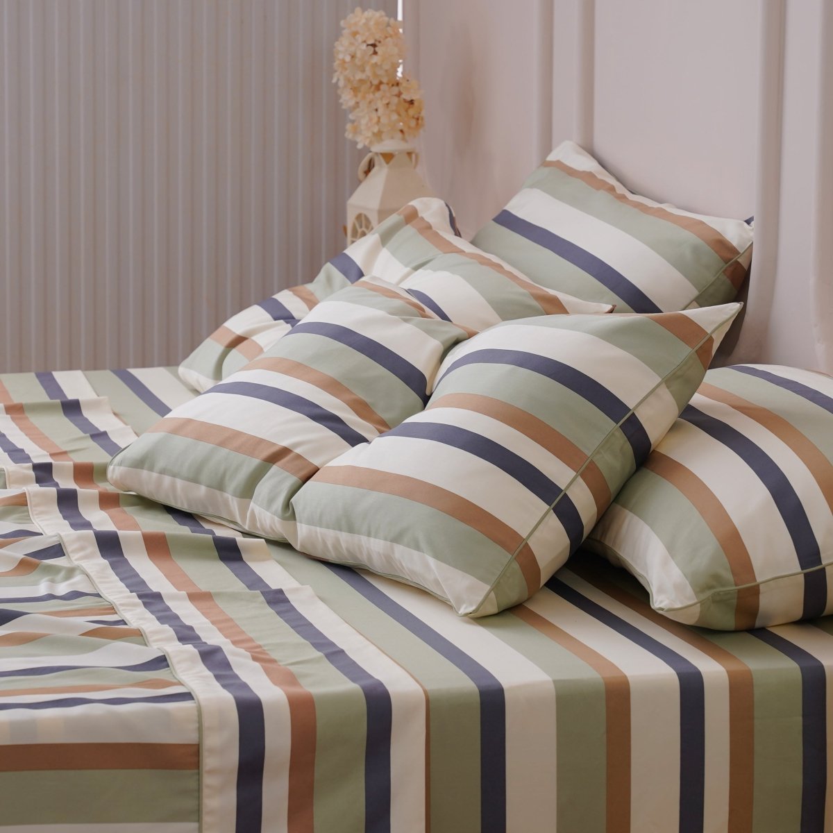 Ackly Bamboo - Harmony Stripe Duvet Cover, Sheet & Pillowcases Set