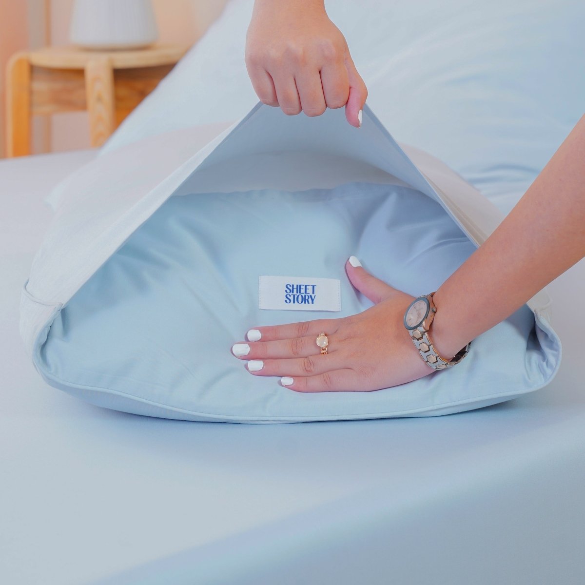 Ackly Bamboo - Sky Duvet Cover, Sheet & Pillowcases Set