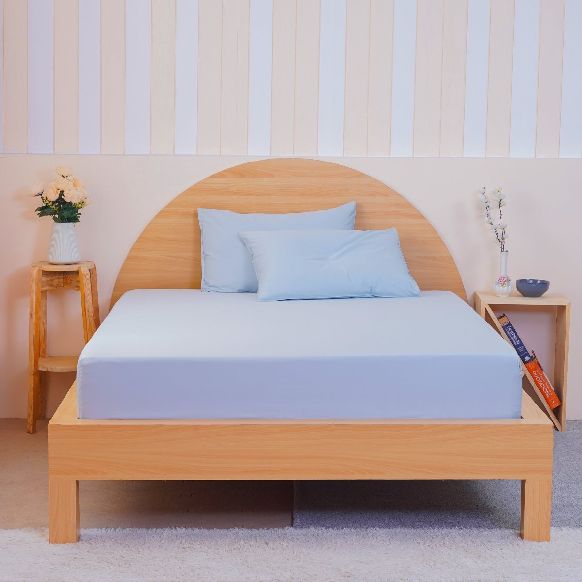 Ackly Bamboo - Sky Duvet Cover, Sheet & Pillowcases Set