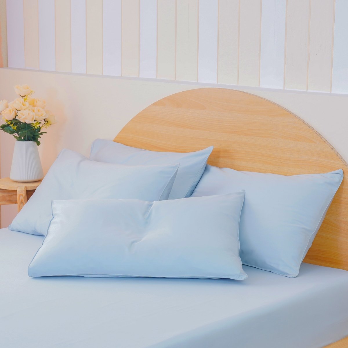Ackly Bamboo - Sky Duvet Cover, Sheet & Pillowcases Set