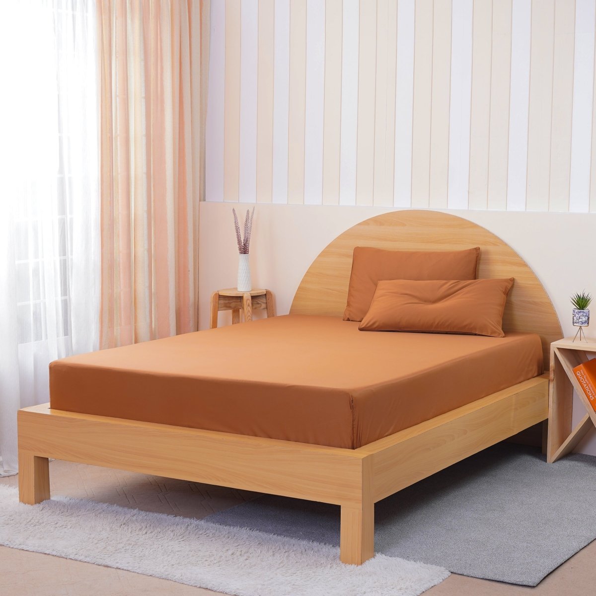 Ackly Bamboo - Terracotta Orange Fitted Sheet