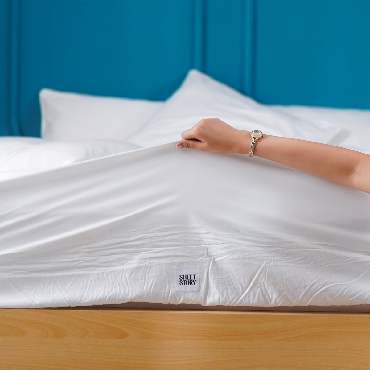 Ackly Bamboo - White Duvet Cover, Sheet & Pillowcases Set