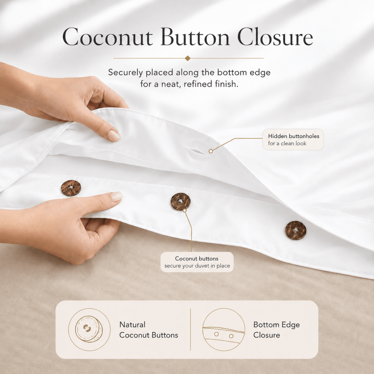 Ackly Bamboo - White Duvet Cover, Sheet & Pillowcases Set