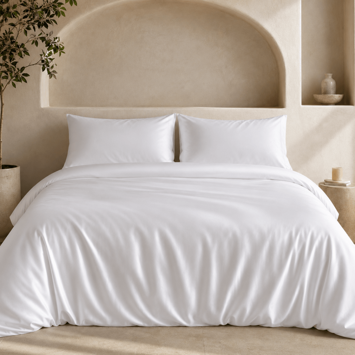 Ackly Bamboo White Duvet Cover Set