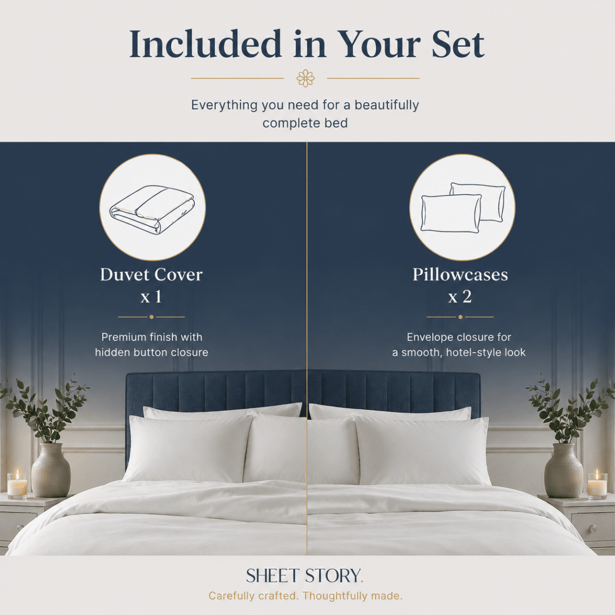 Ackly Bamboo Sky Blue Duvet Cover Set