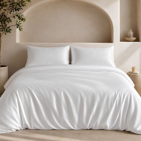 Ackly Bamboo White Duvet Cover Set