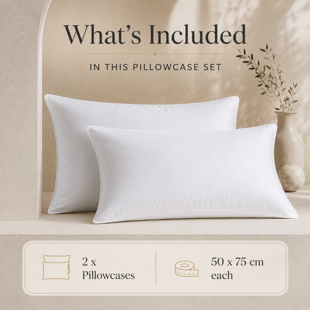 Ackly Bamboo - White Pillowcases Pair