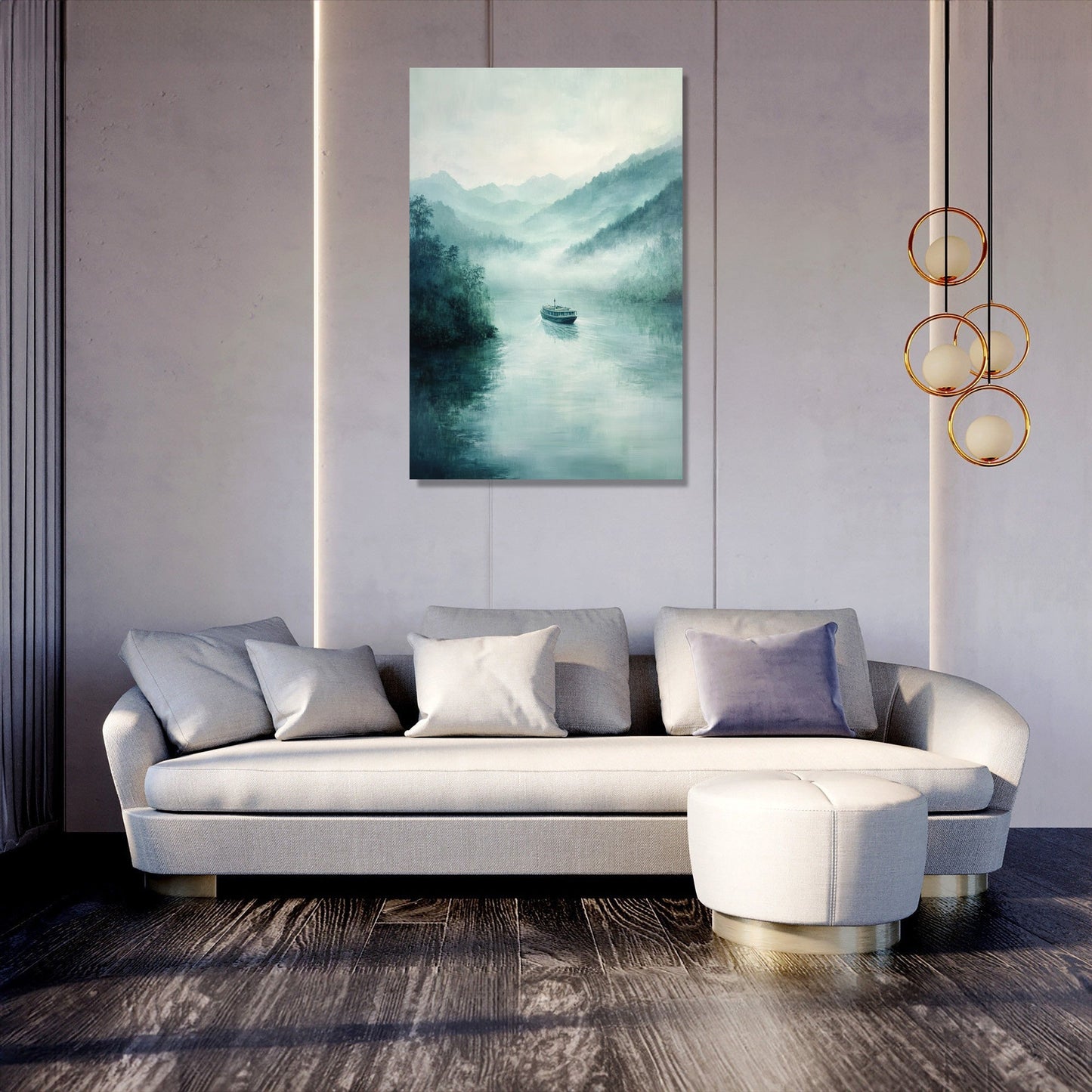Misty Ferry Canvas