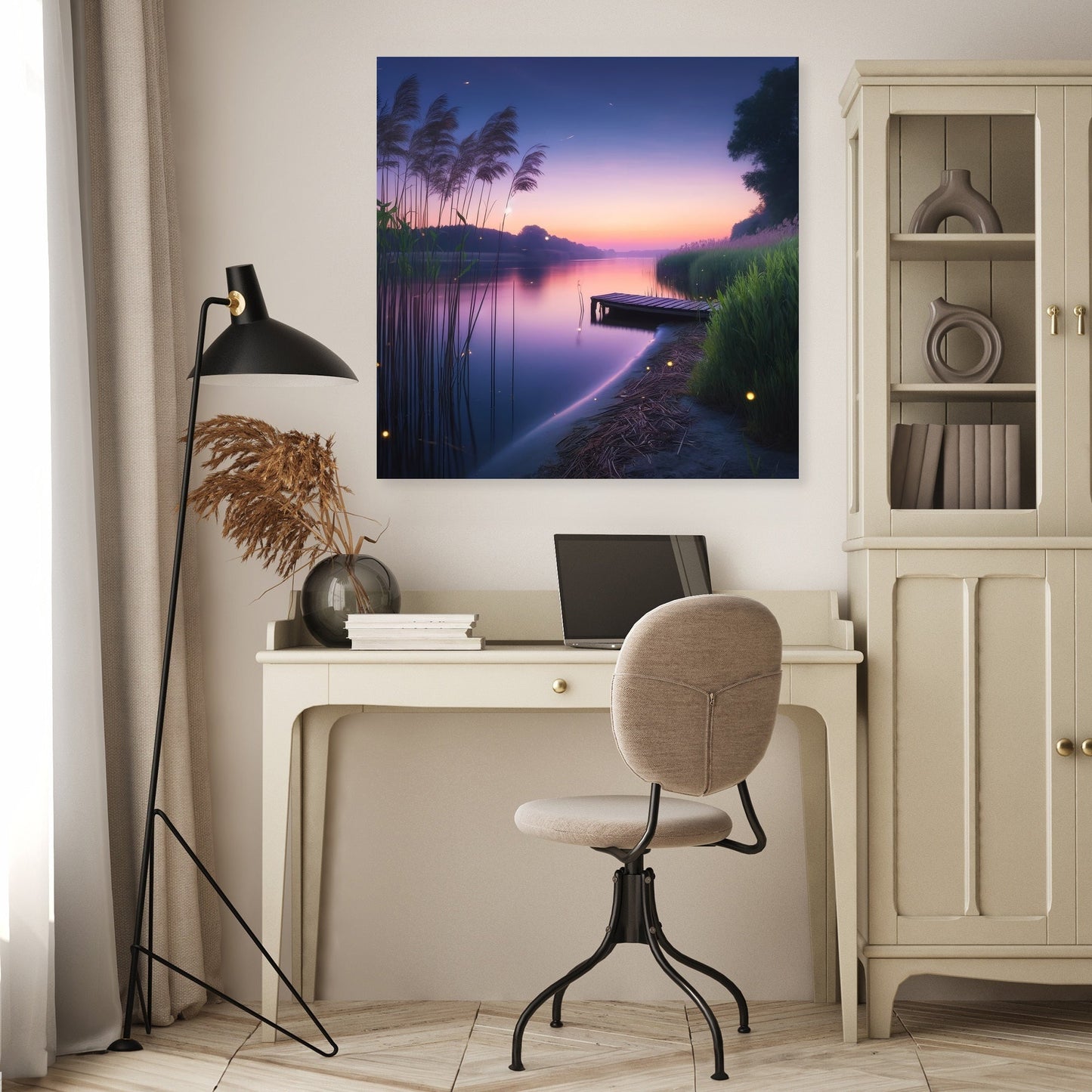 Twilight Riverbank Canvas