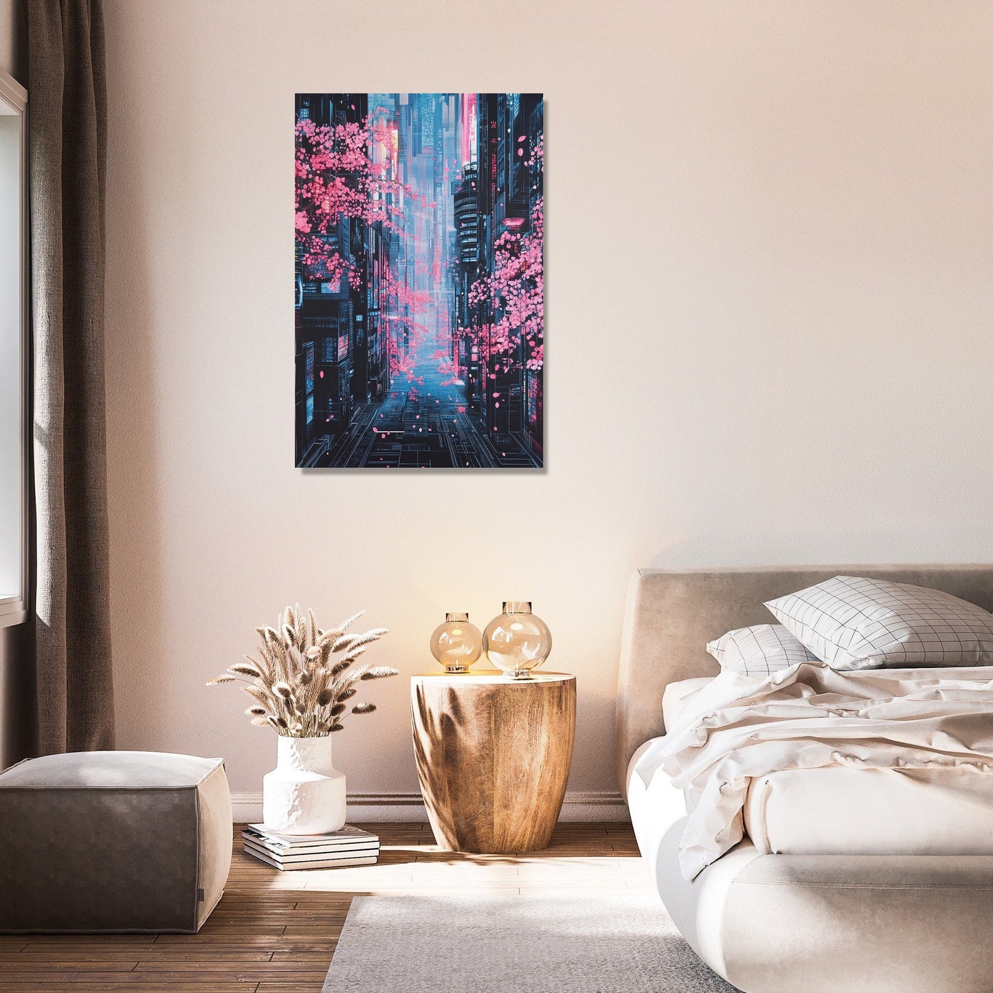 Neon Cyberspace Canvas