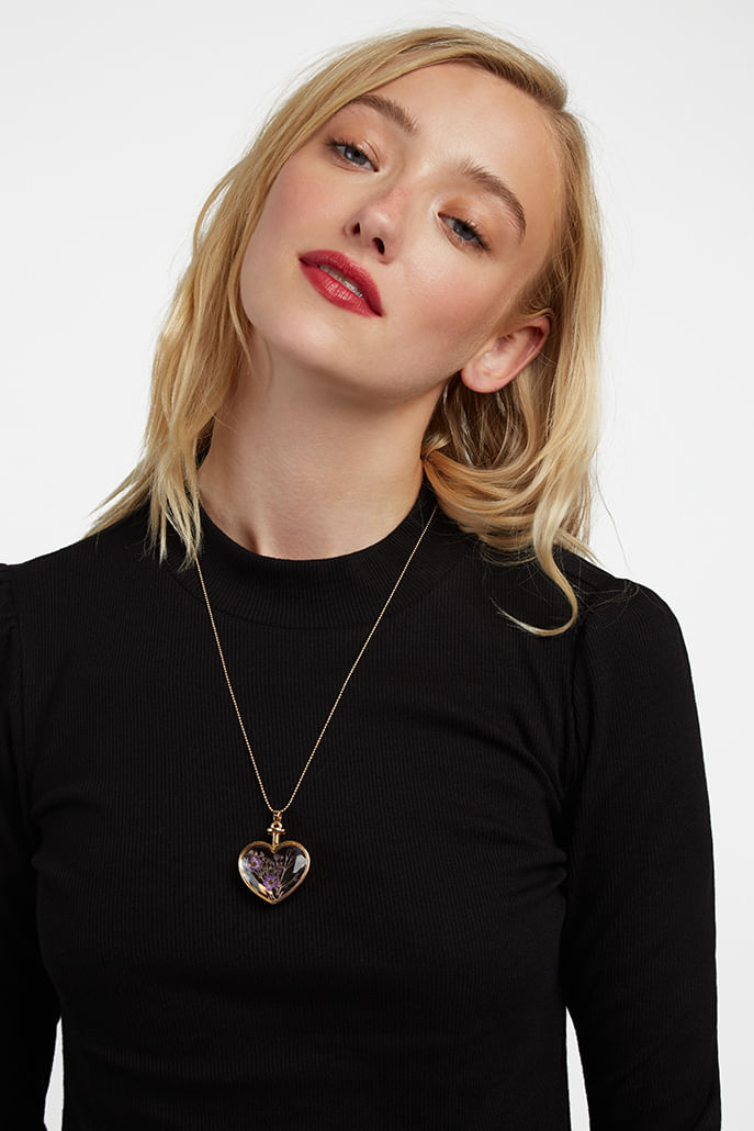 Adina Flower Necklace in Purple