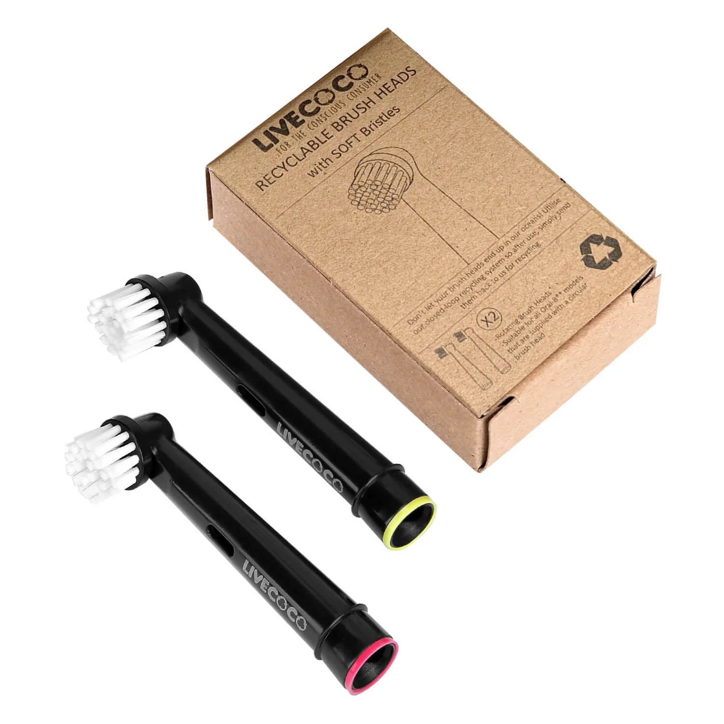 LiveCoco Recyclable Brush Heads Oral-B Compatible