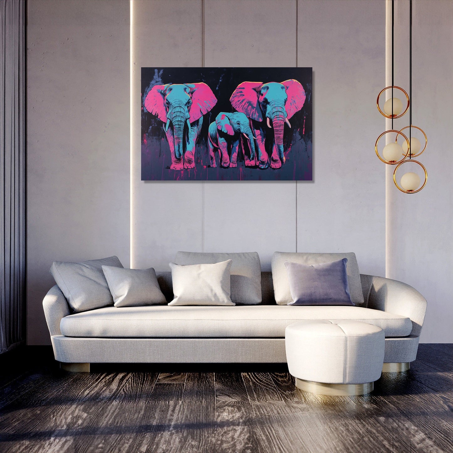 Elephant Family Harmony Canvas