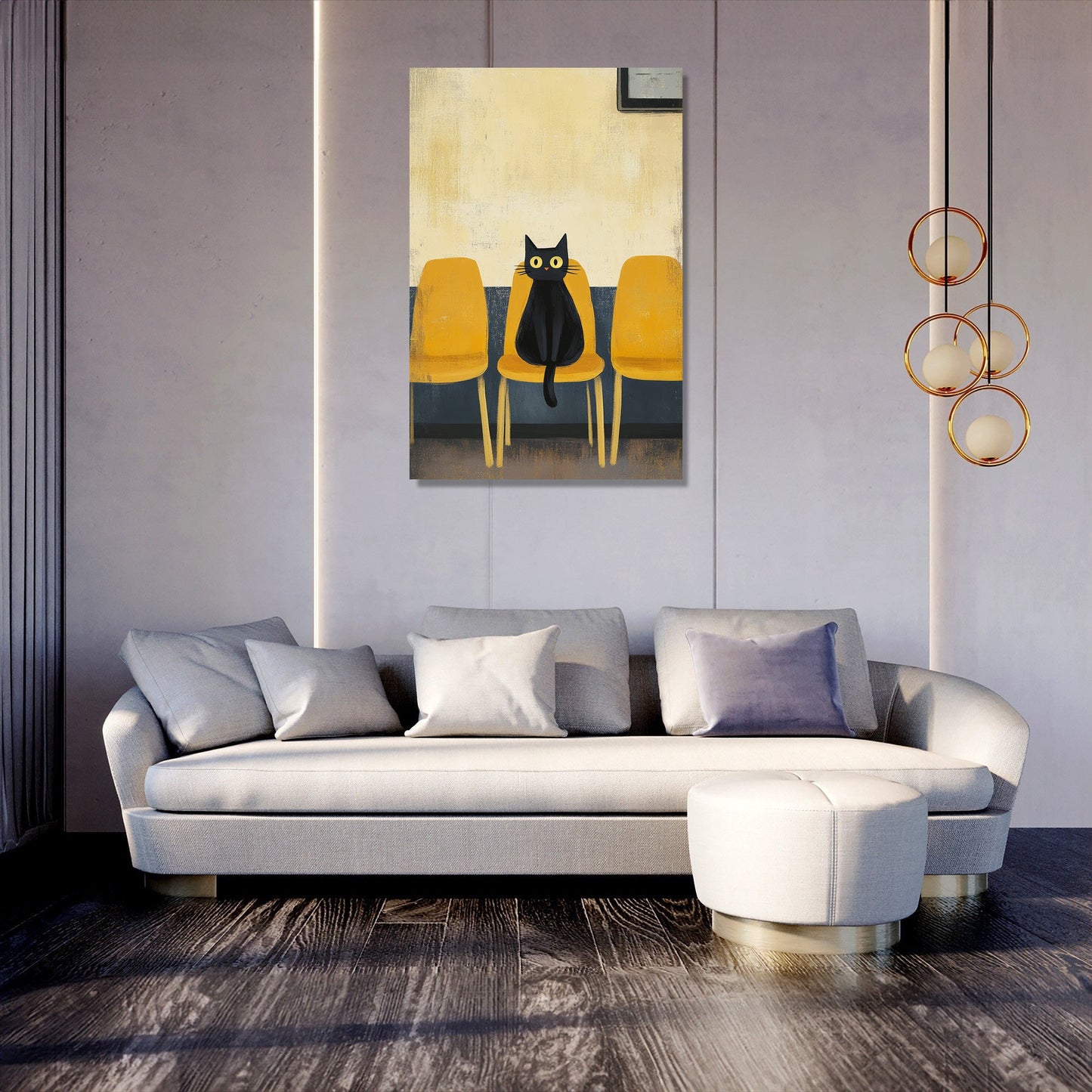Black Cat Waiting Canvas