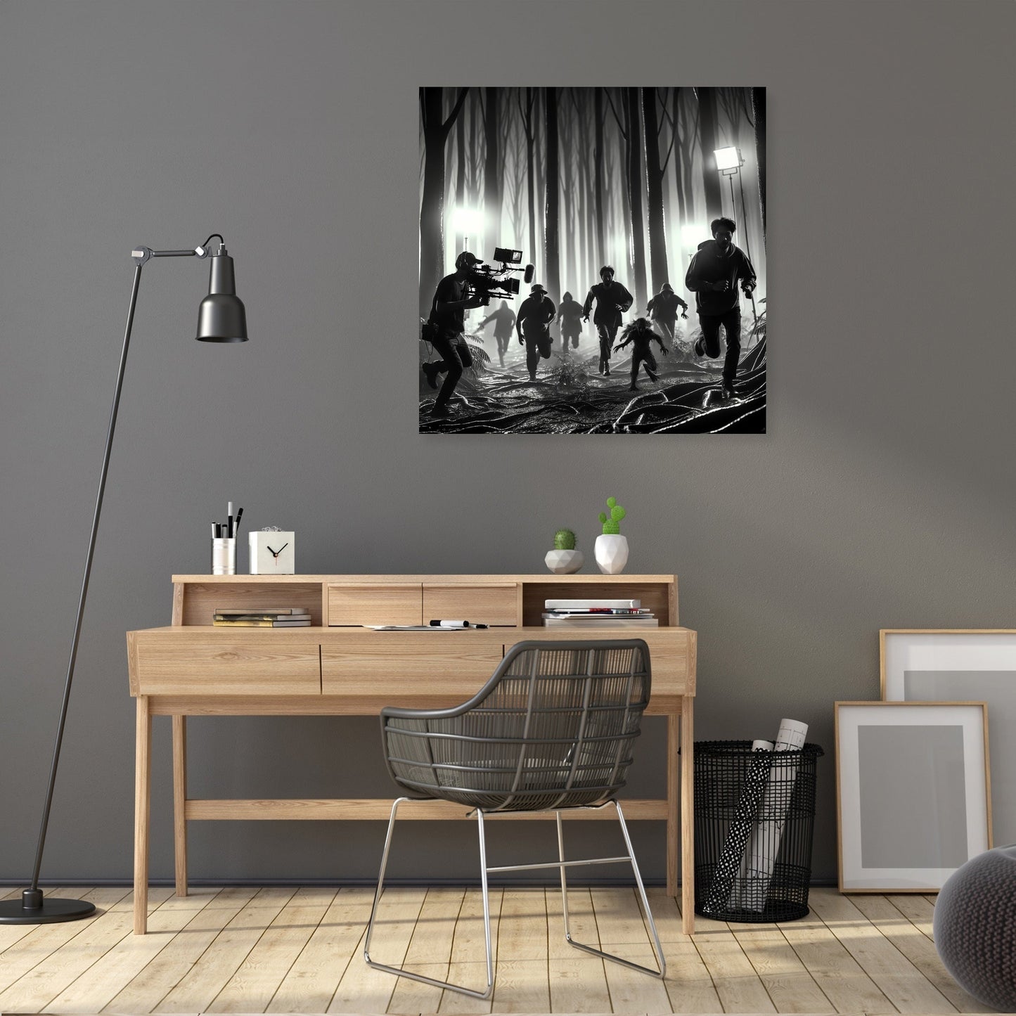 Forest Chase Horror Canvas
