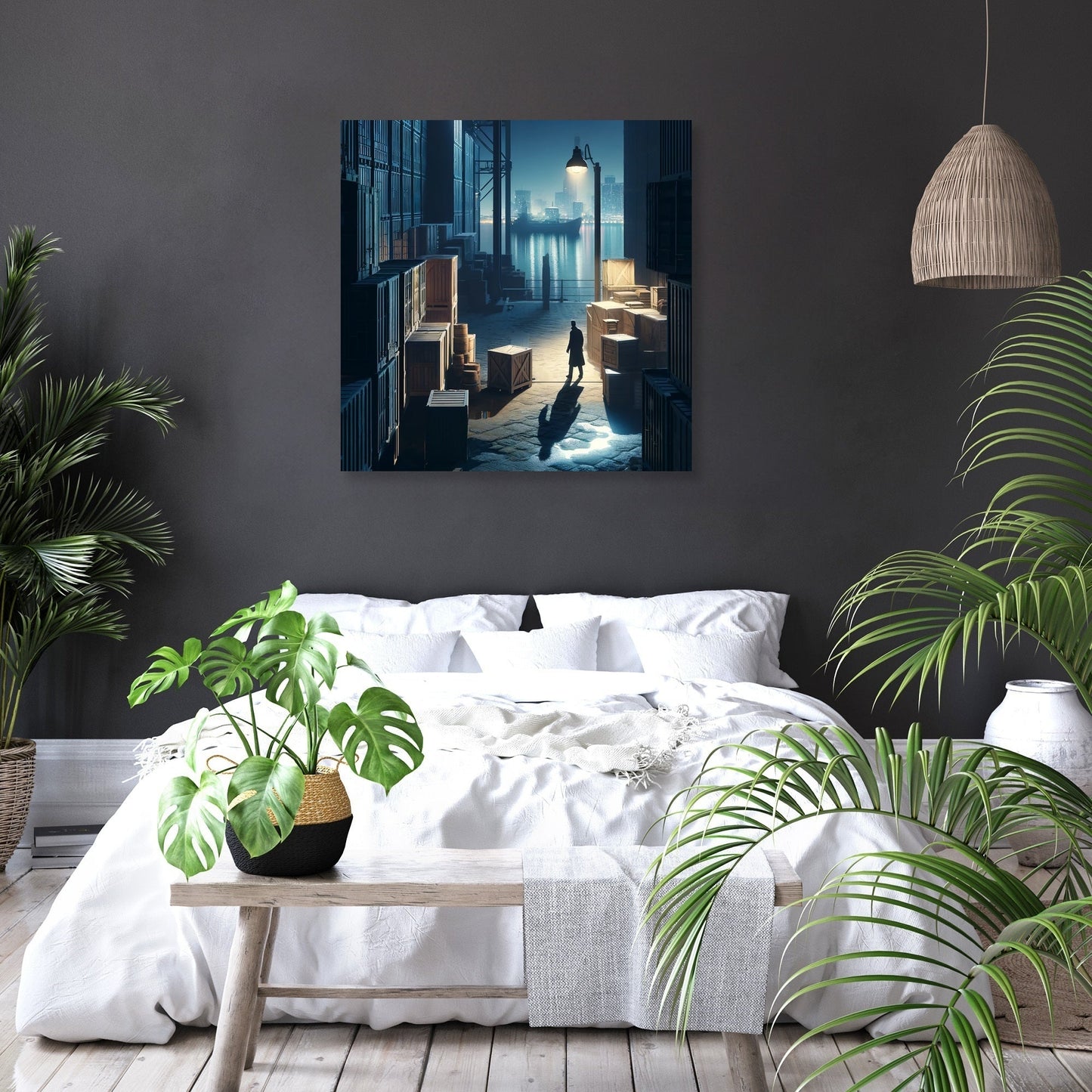 Docks at Midnight Canvas