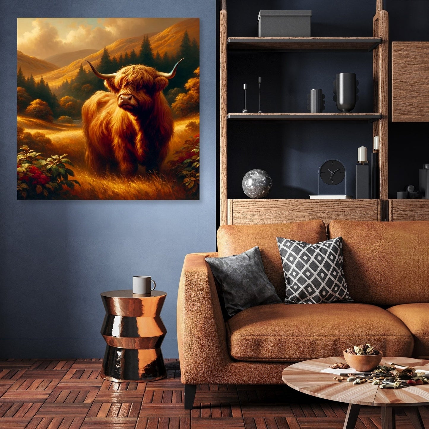 Timeless Highland Cow Serenity Canvas
