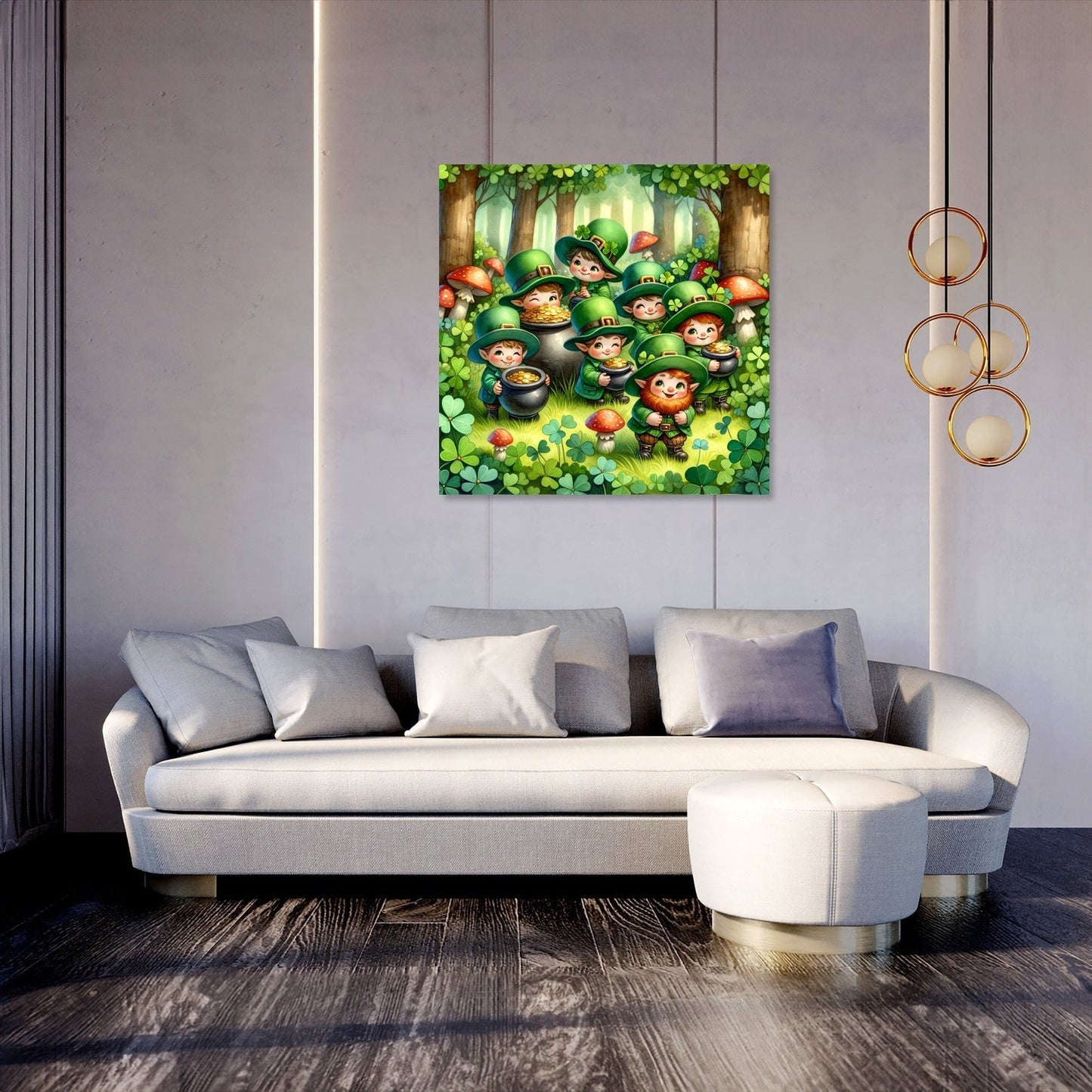 Clover Mischief Leprechauns Canvas
