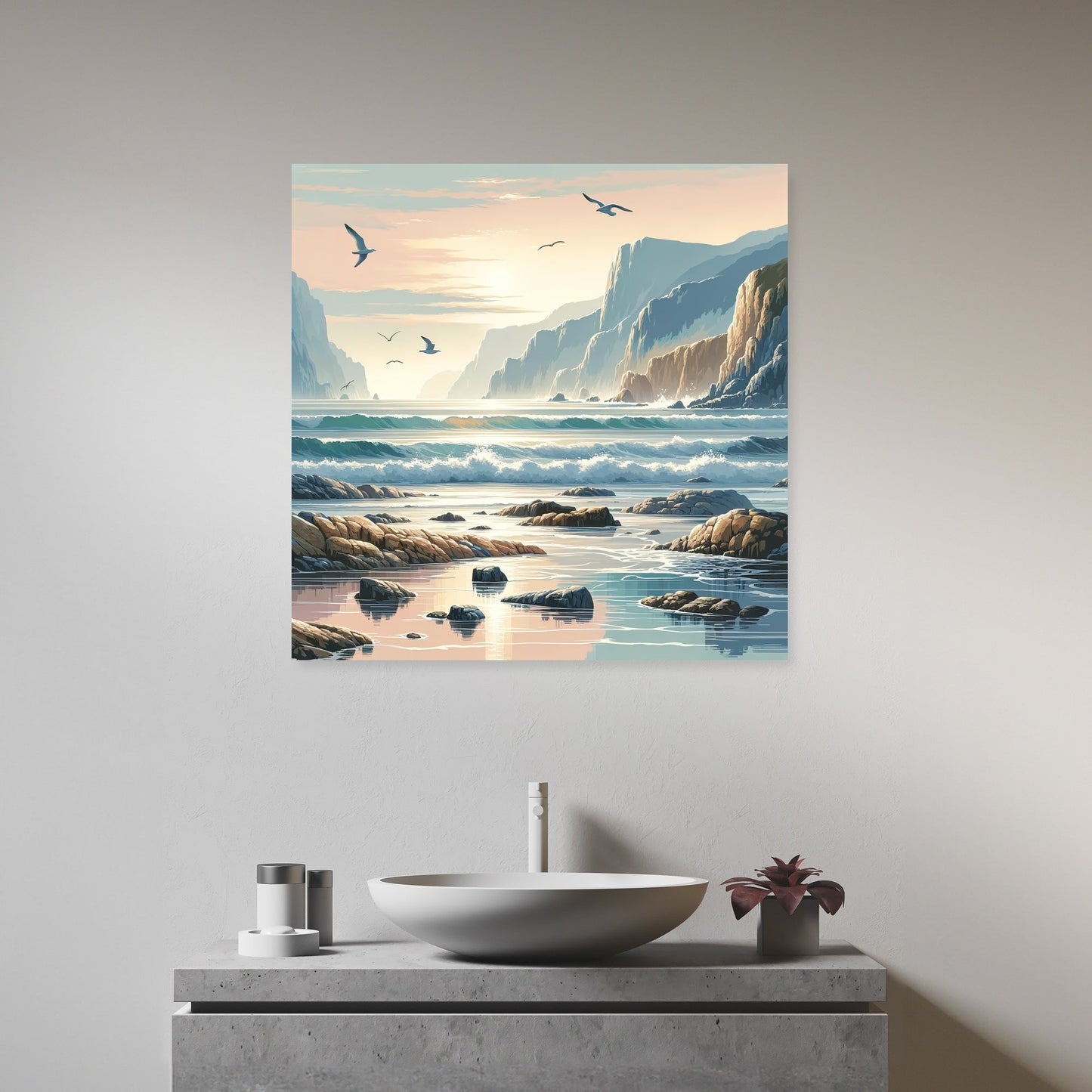 Rocky Coastline Serenity Canvas