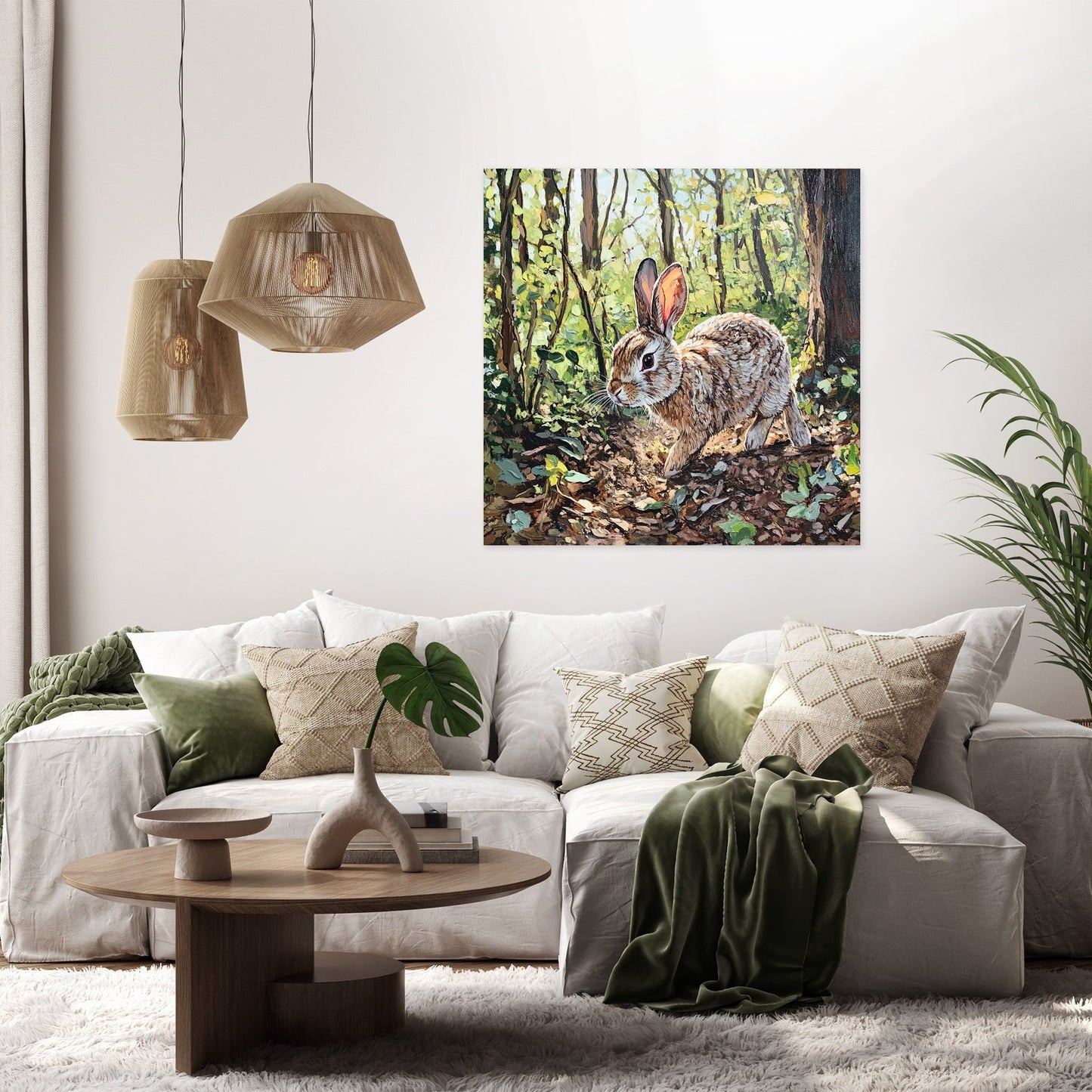 Rabbit's Woodland Canvas